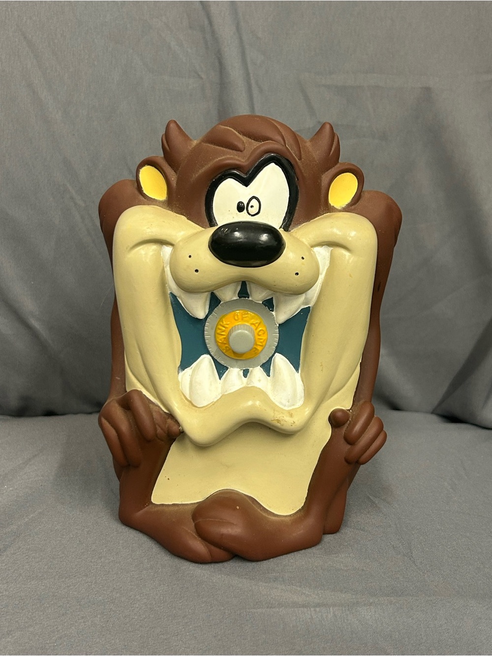 1997 VTG TAZ TAZMANIAN DEVIL Looney Tunes Figural 8” Vinyl Piggy Bank Applause